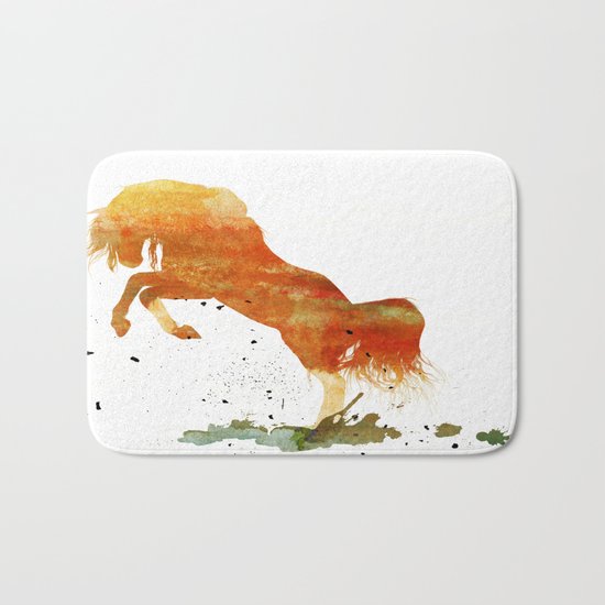 HORSES -Wild mountain pony Bath Mat