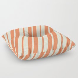 [ Thumbnail: Coral & Beige Colored Pattern of Stripes Floor Pillow ]