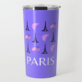 Paris Eiffel Tower Retro Modern Purple Lilac Art Decor Illustration  Travel Mug