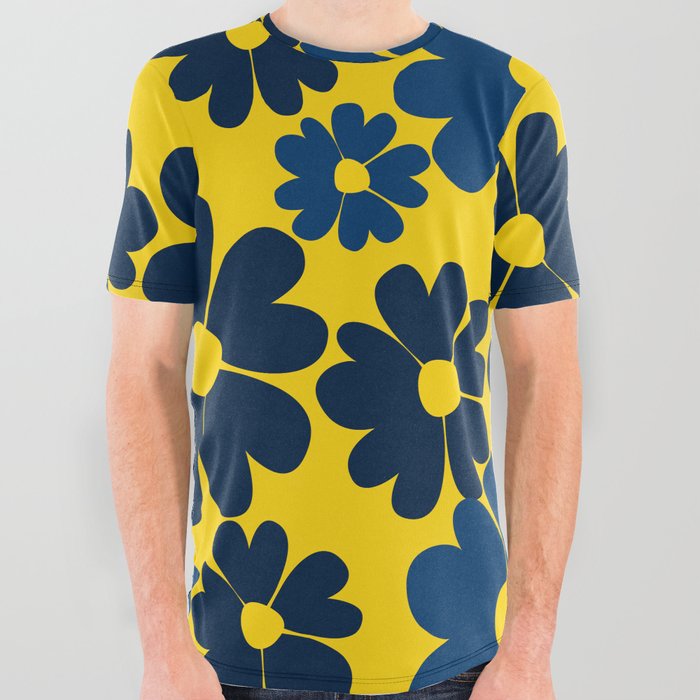 70s flower pattern All Over Graphic Tee