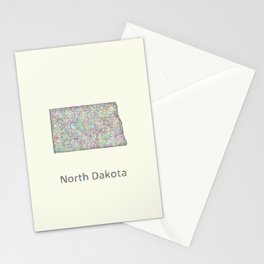 North Dakota map Stationery Card