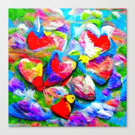Abstract Hearts Canvas Print