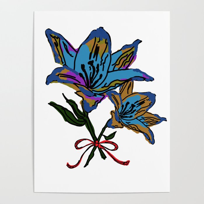 Colorful Lilly Bouquet Poster