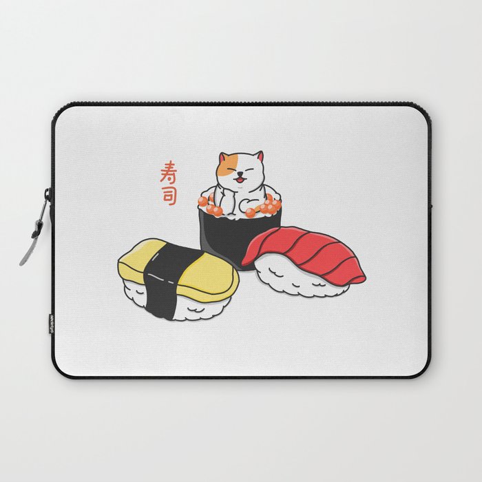 Happy Cat Sushi Laptop Sleeve