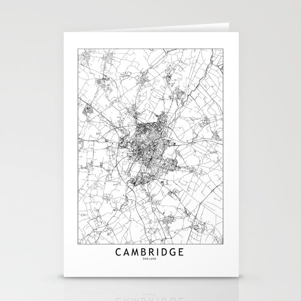 Cambridge White Map Stationery Cards