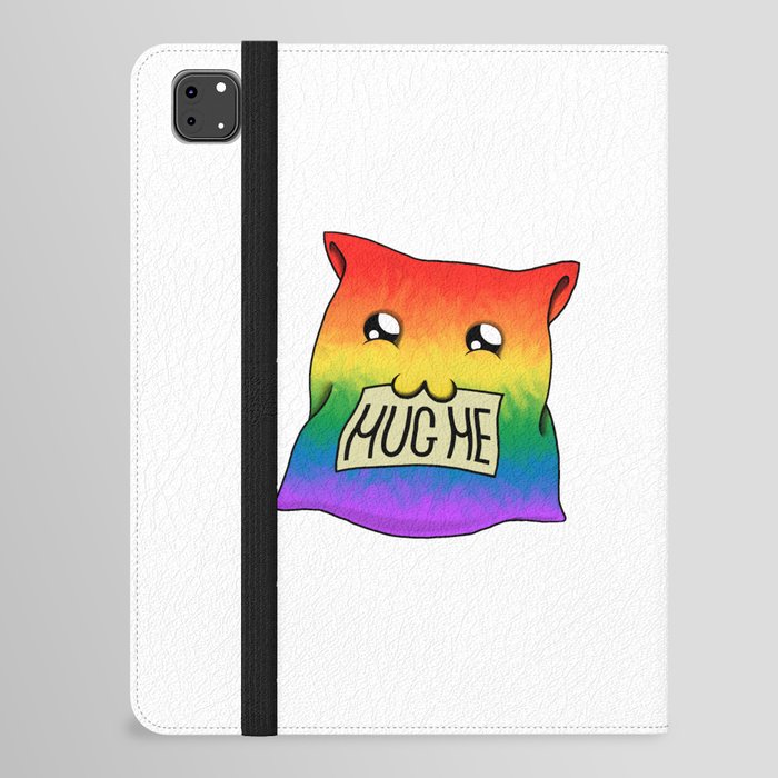 Rainbow Cat Pillow "Hug Me" iPad Folio Case