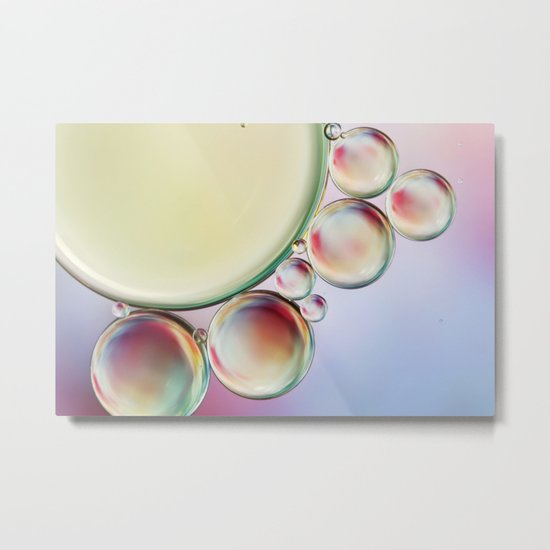 Bubble Abstract with a hint of Pink Metal Print