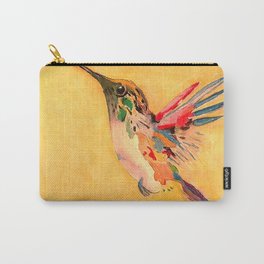  Hummingbird - Bird Painting - Flying Bird - Yellow - Elegant Colorful Tropical Bird  Carry-All Pouch