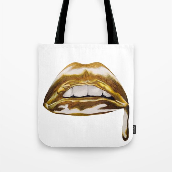 Golden Lips Tote Bag