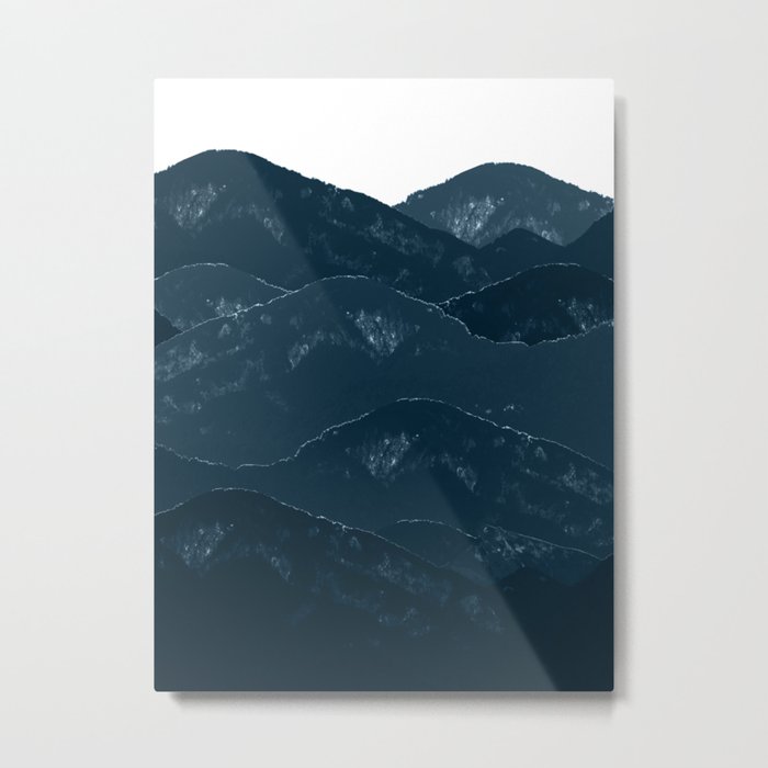 Navy Blue Mountains #1 #decor #art #society6 Metal Print