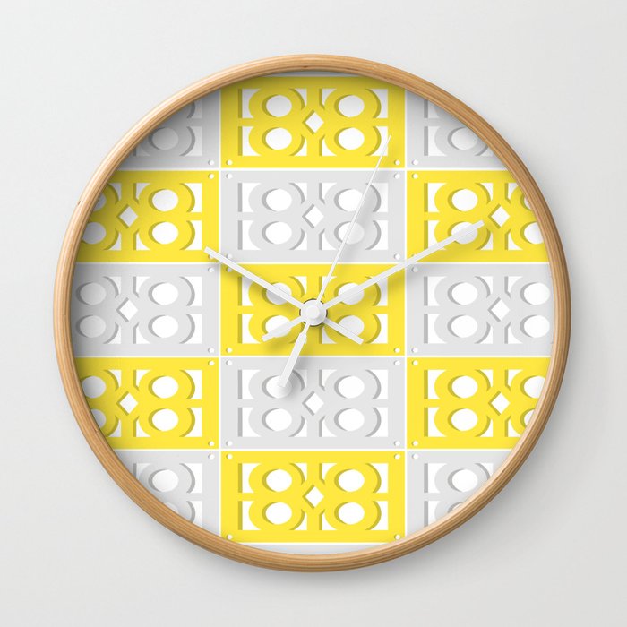 Breeze Block Five P Lemon Wall Clock