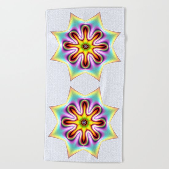 Decorative colourful silky star Beach Towel