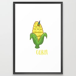 Uni Corn Unicorn Corn Lovers Corn Farmer Framed Art Print | Corn, Corngift, Cornvegetables, Graphicdesign, Cornfarmer, Cornfused, Lovecorn 
