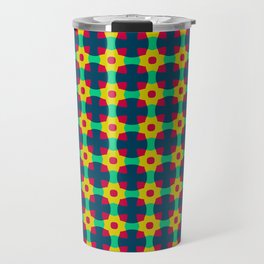 Funky Modern Colorful Geometric Cross Pattern Travel Mug