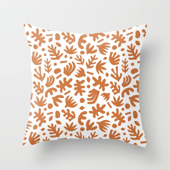 Matisse Paper Cuts // Terracotta Throw Pillow