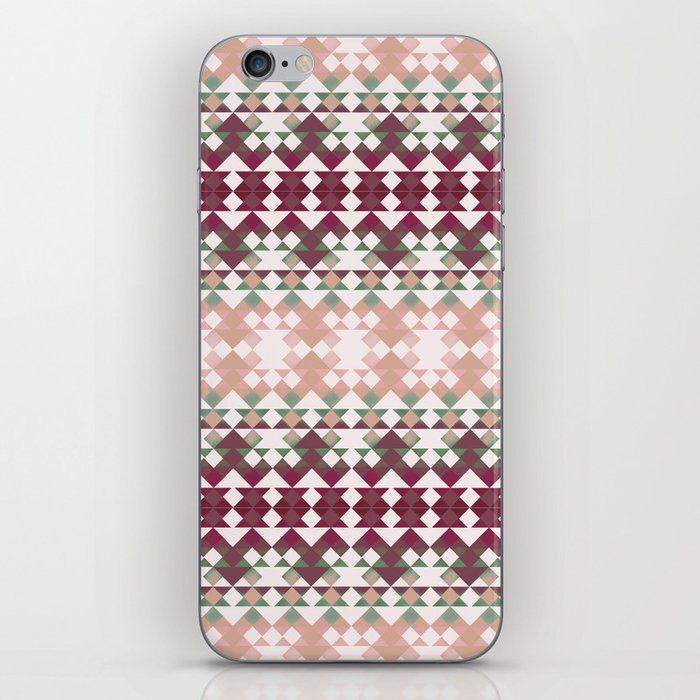 Small diamond pink and green pattern iPhone Skin