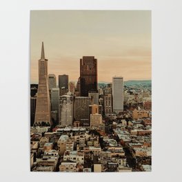 Vintage San Francisco Cityscape (Color) Poster