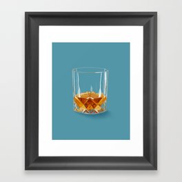 Whiskey Neat Gerahmter Kunstdruck | Kitchen, Bourbon, Cocktail, Neat, Painting, Rocks, Whiskey, Crystal, Digital, Curated 