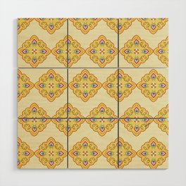 Mosaic Yellow Pattern Wood Wall Art