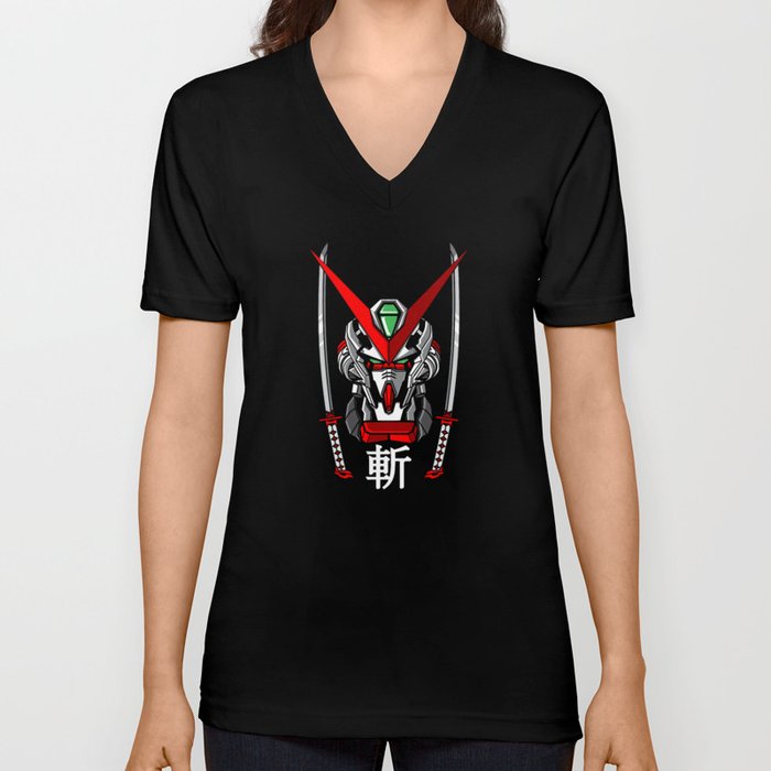 Gundam Astray Red Frame V Neck T Shirt