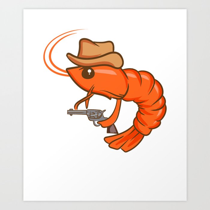 Cowboy Shrimp Art Print