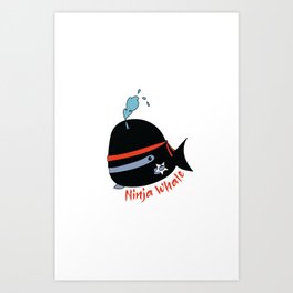 Ninja Whale Art Print