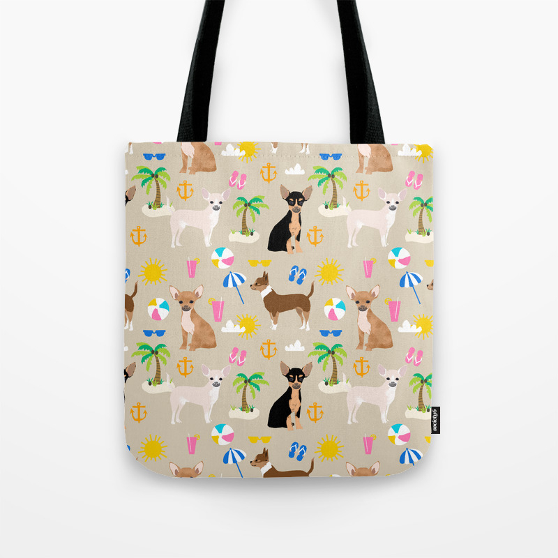 Chihuahua Beach Summer Tropical Cute Chihuahuas Dog Gifts Tote Bag