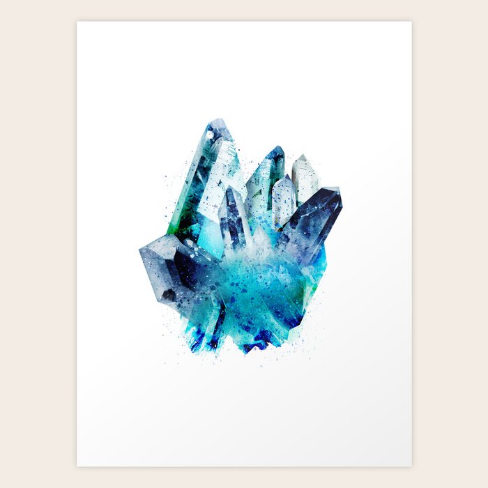 Watercolor Gemstone Art Print by cafelab | Society6