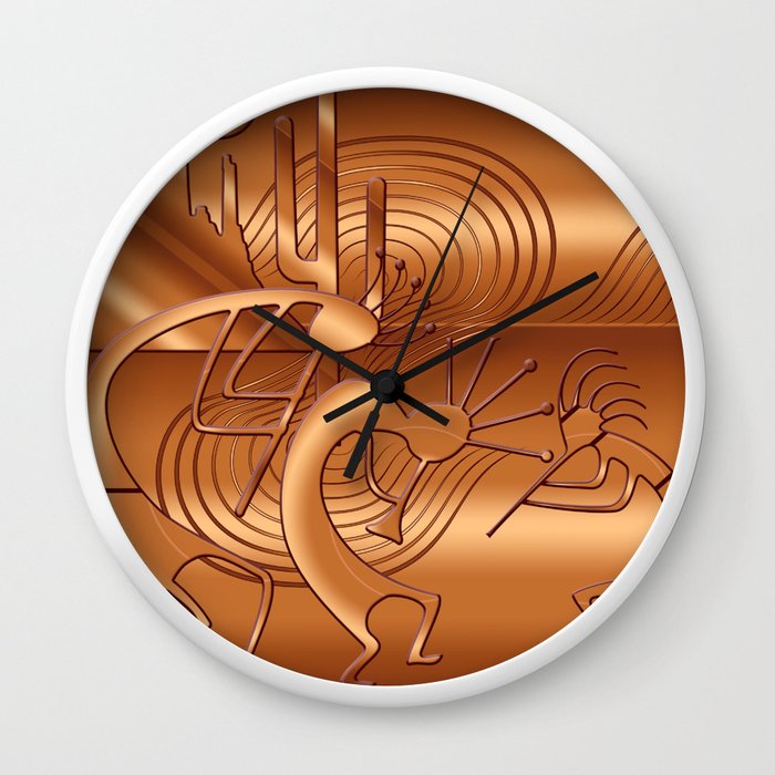 Magical Kokopelli In Burnt Orange Wall Clock By Culturalperspective Magical Kokopelli In Burnt Orange Wall Clock By Culturalperspective Society6