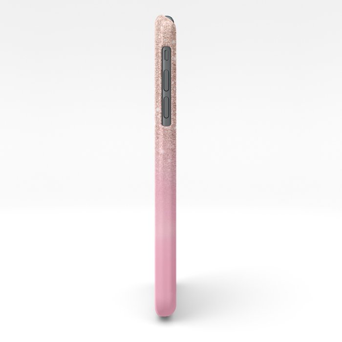 Modern rose gold glitter ombre hand painted pink ...