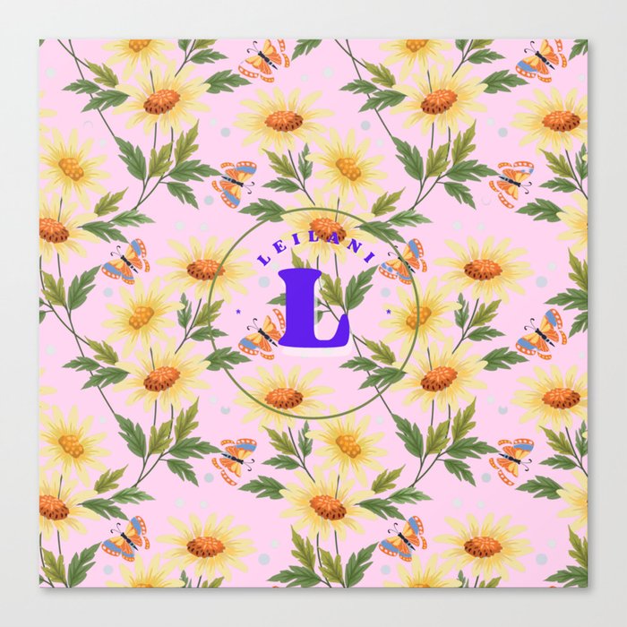Leilani with flowers Canvas Print