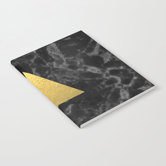 Black Gold Marble Tri - dark solid classic gold foil on marble cell phone case for college dorm Notebook
