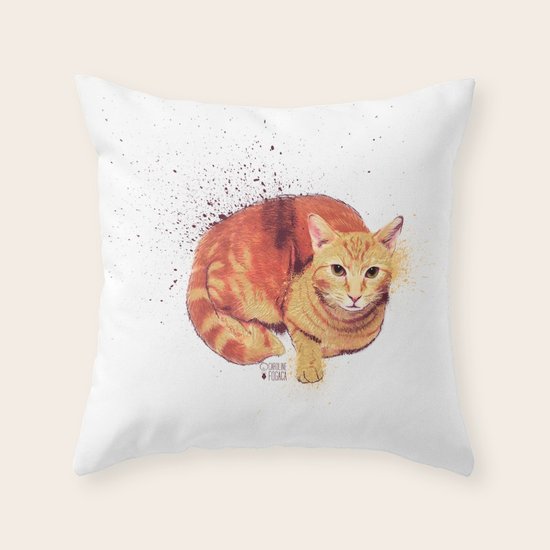 Ginger Cat Throw Pillow