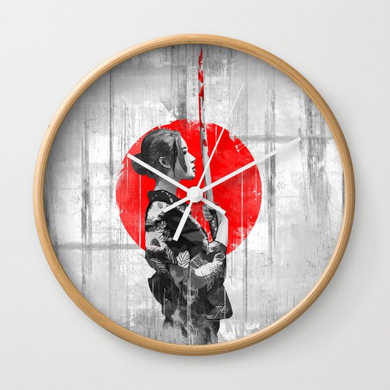 Samurai Girl Wall Clock