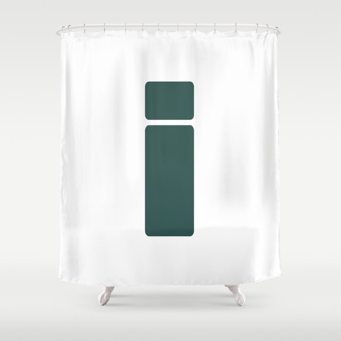 i (Dark Green & White Letter) Shower Curtain