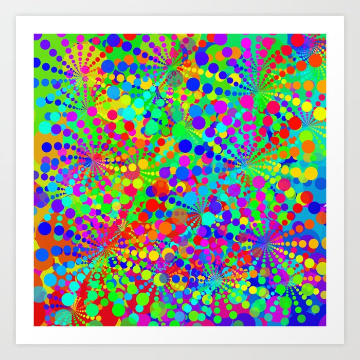 Rainbow Colors Spirals Circles Abstract Art Digitalart Gift Art Print By Abstractarts