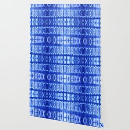 tie dye ancient resist-dyeing techniques Indigo blue textile abstract pattern Wallpaper