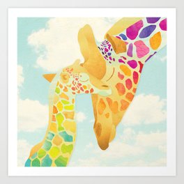Shanti Sparrow: Harriet & Henry the Giraffes Art Print