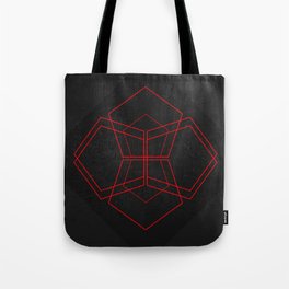 Geometric - Black/Red Tote Bag