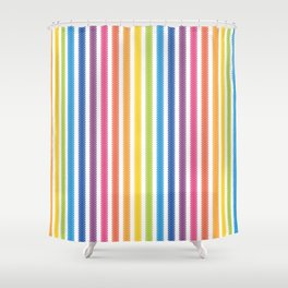 RAINBOW STRINGY STRIPES. Shower Curtain