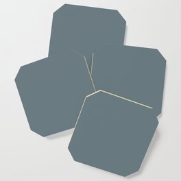 Mid-tone Artic Blue Gray Solid Color PPG Night Rendezvous PPG1037-5 - All One Single Shade Colour Coaster