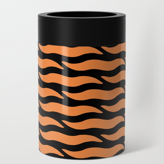 Tiger Wild Animal Print Pattern 324 Orange and Black Can Cooler