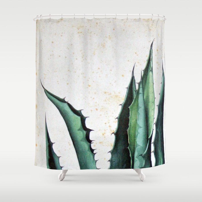 Vintage Succulent Agave Aloe Cactus Antique Desert Botanical Print Vintage Succulent Agave Aloe Cactus Antique Desert Botanical Print Boho Tribal Chic Shower Curtain By Igallery Society6