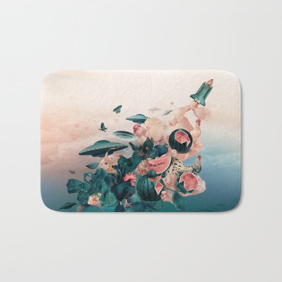 Watermelon&Black cock Bath Mat