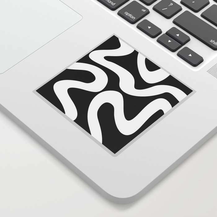 Abstract waves - black and white Sticker