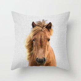 Wild Horse - Colorful Throw Pillow