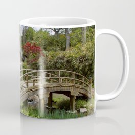 Waterfall & Bridge at Maymont Park Coffee Mug | Color, Scenic, Green, Cascade, Flowering, Nature, Wooden, Photo, Virginia, Landscape 