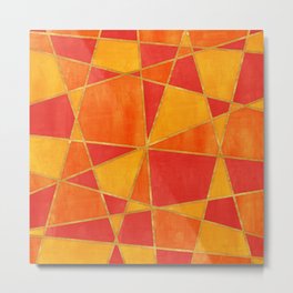 Abstract Watercolor Skewed Color Blocks - Red, Yellow, Orange Metal Print | Digital, Red, Sixties, Shapes, Graphic Design, Seventies, Midcenturymodern, Orange, Warmcolors, Abstract 