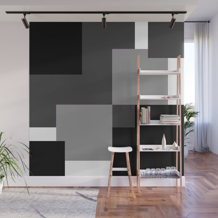 Abstract Squares Art In Grey Simple Artwork Modern Decor Gift Wall Grey Simple Artwork Modern Decor Gift