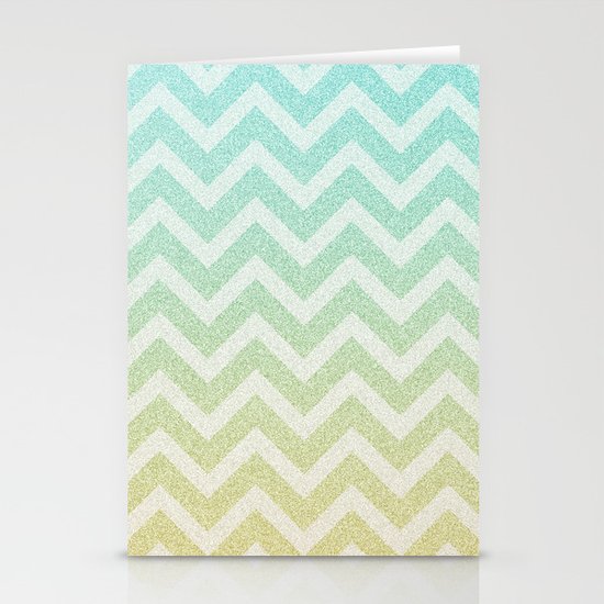 Chevron Rain Stationery Cards